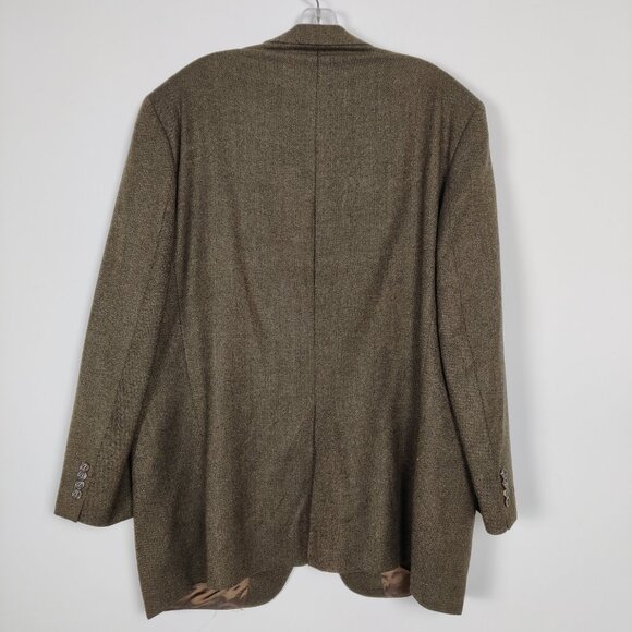 Lanza Collezione Men's Blazer Size 48L Brown Pin Check Plaid Business Casual - Picture 4 of 12